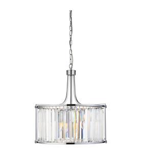 Victoria 5 Light Round Pendant Chrome with Glass E27_Off