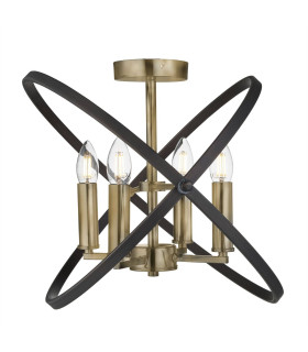 Hoopla 4 Light Semi Flush Bronze Brown E14_Main