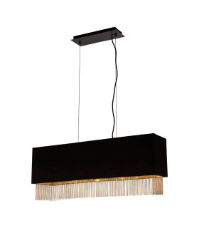 Fringe 4 Light Bar Pendant Matt Black Shade Gold E27_Main