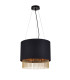 Fringe 3 Light Round Pendant Matt Black Shade Gold E27_Off