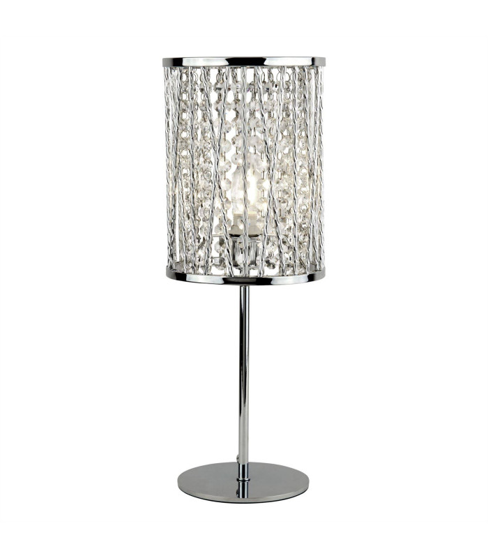 Elise 1 Light Table Lamp Chrome Crystal Drops E14_Main