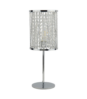 Elise 1 Light Table Lamp Chrome Crystal Drops E14_Off