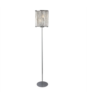 Elise 2 Light Floor Lamp Chrome Crystal Drops E14_Main