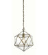 1 Light Cage Prism Pendant Antique Brass E27_Main