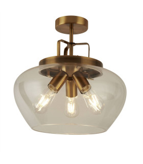 Boule 3 Light Semi Flush Bronze Glass E27_Main
