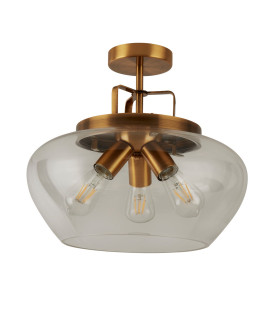 Boule 3 Light Semi Flush Bronze Glass E27_Off