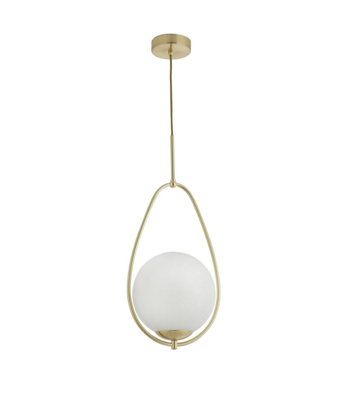 Avalon 1 Light Pendant Gold Opal Glass E27_Off