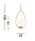 Avalon 1 Light Pendant Gold Opal Glass E27_Line