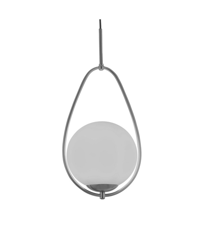 Avalon 1 Light Pendant Satin Silver Opal Glass E27_Off