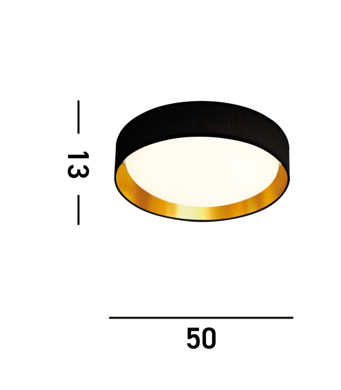 Gianna Integrated LED 1 Light Flush Ceiling Light Black Gold_Line