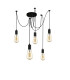 Squiggle 5 Light Cluster Pendant Matt Black E27_Off
