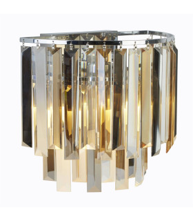 Clarissa 2 Light Wall Light Chrome Glass Shade E14_Main