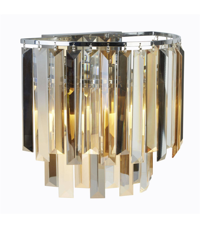 Clarissa 2 Light Wall Light Chrome Glass Shade E14_Main