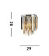 Clarissa 2 Light Wall Light Chrome Glass Shade E14_Line
