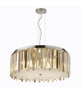Clarissa 5 Light Ceiling Pendant Chrome Crystal Prism Drops E14_Main