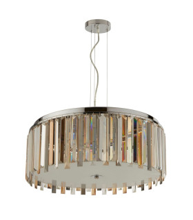 Clarissa 5 Light Ceiling Pendant Chrome Crystal Prism Drops E14_Off