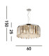 Clarissa 5 Light Ceiling Pendant Chrome Crystal Prism Drops E14_Line