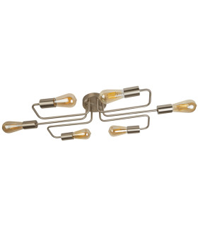 Circuit 6 Light Flush Ceiling Light Satin Silver E27_Off