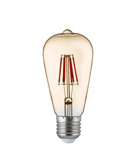 5 PACK Dimmable Led Filament Squirrel Lamp Amber Glass E27 6W 600Lm_Off