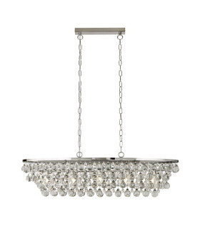 Michelle 5 Light Chrome Oval Ceiling Bar Pendant with Glass Balls_Main