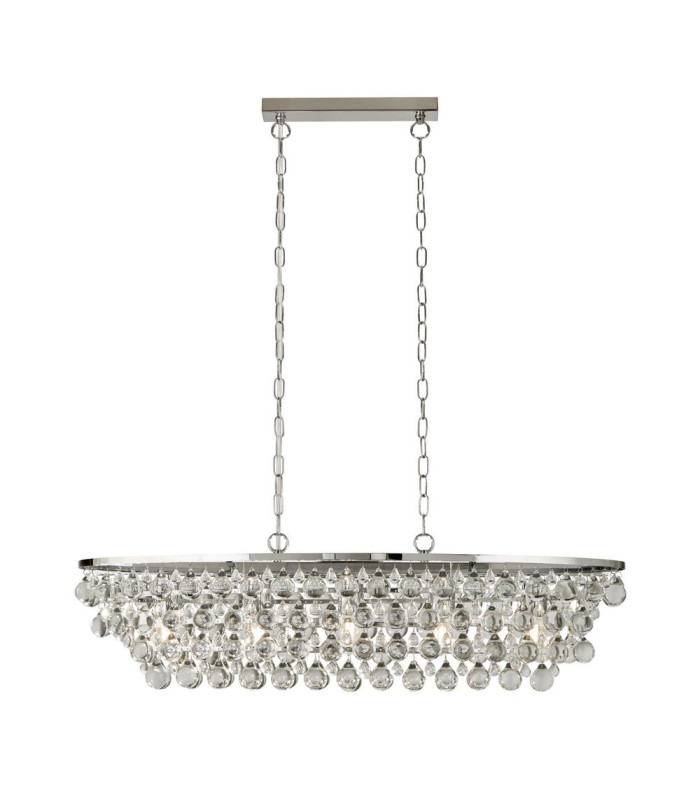 Michelle 5 Light Chrome Oval Ceiling Bar Pendant with Glass Balls_Main