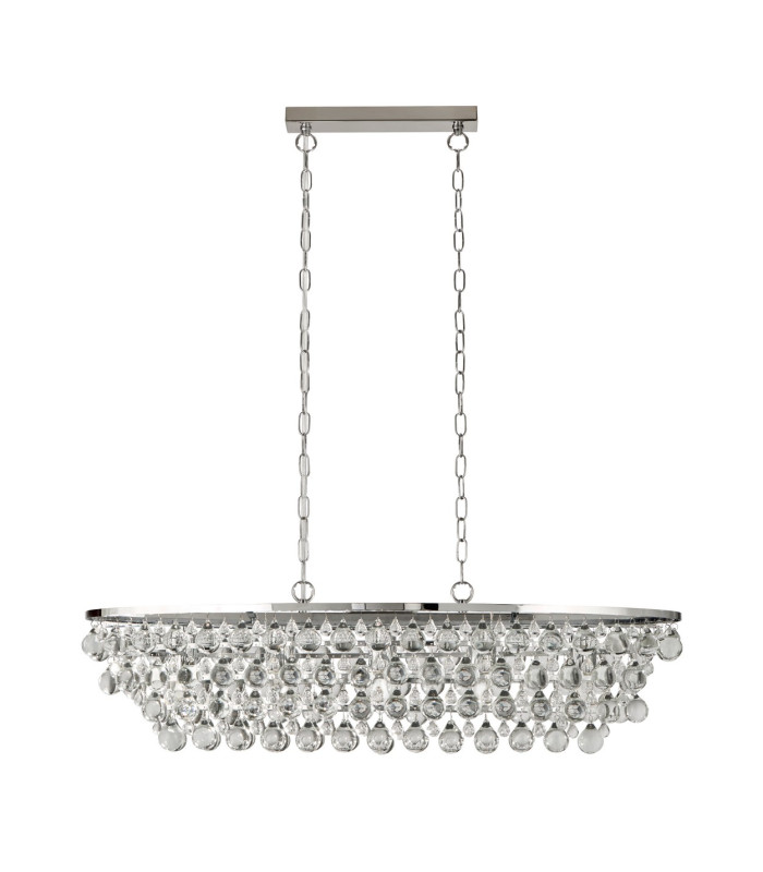 Michelle 5 Light Chrome Oval Ceiling Bar Pendant with Glass Balls_Off
