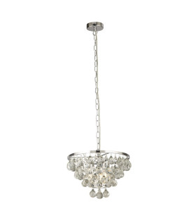 Michelle 4 Light Round Chrome Ceiling Pendant with Rain Drop Glass Balls_Main