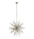 Starburst 8 Light Satin Silver Ceiling Pendant with Clear Glass Bead Detail_Main