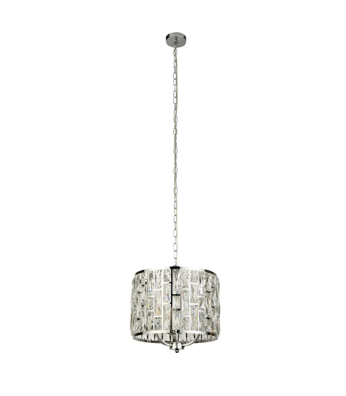 Bijou 3 Light Chrome Ceiling Pendant with Crystal Glass_Off