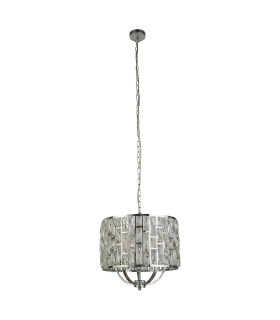 Bijou 5 Light Chrome Ceiling Pendant with Crystal Glass_Off