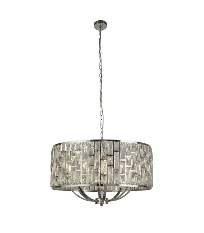 Bijou 8 Light Chrome Ceiling Pendant with Crystal Glass_Main