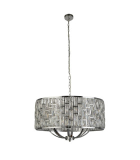 Bijou 8 Light Chrome Ceiling Pendant with Crystal Glass_Off