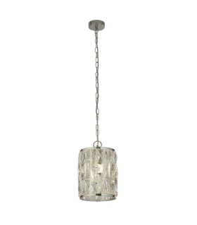Bijou 1 Light Chrome Ceiling Pendant with Crystal Glass_Main