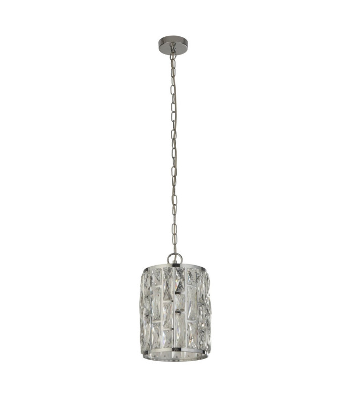 Bijou 1 Light Chrome Ceiling Pendant with Crystal Glass_Off