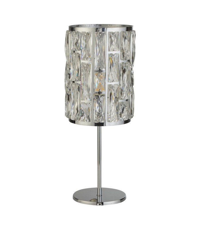 Bijou 1 Light Chrome Table Lamp with Crystal Glass_Off
