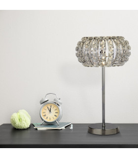 Marilyn 1 Light Chrome Table Lamp with Crystal Glass Crystal Sand Diffuser_Room