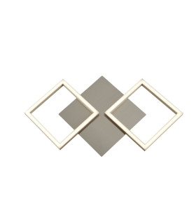 Art 2 Light Square Led Wall Flush Fitting - Satin Silver_Main