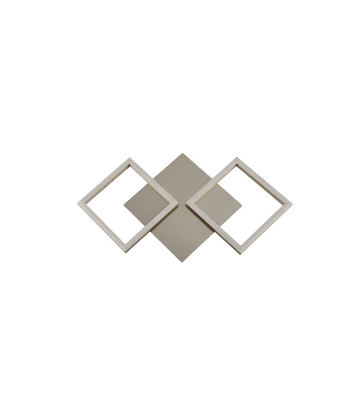 Art 2 Light Square Led Wall Flush Fitting - Satin Silver_Off