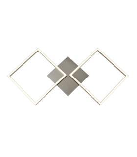 Art 2 Light Square Led Wall Flush Fitting - Satin Silver_Main