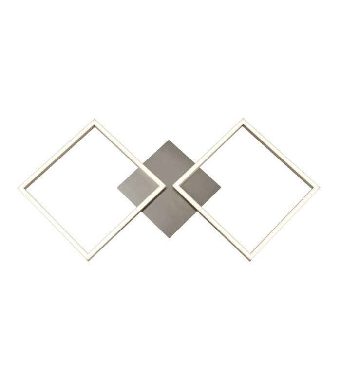 Art 2 Light Square Led Wall Flush Fitting - Satin Silver_Main