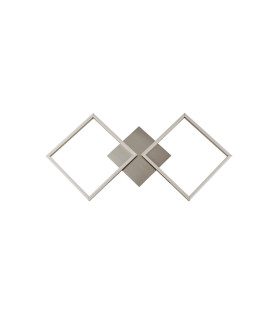 Art 2 Light Square Led Wall Flush Fitting - Satin Silver_Off