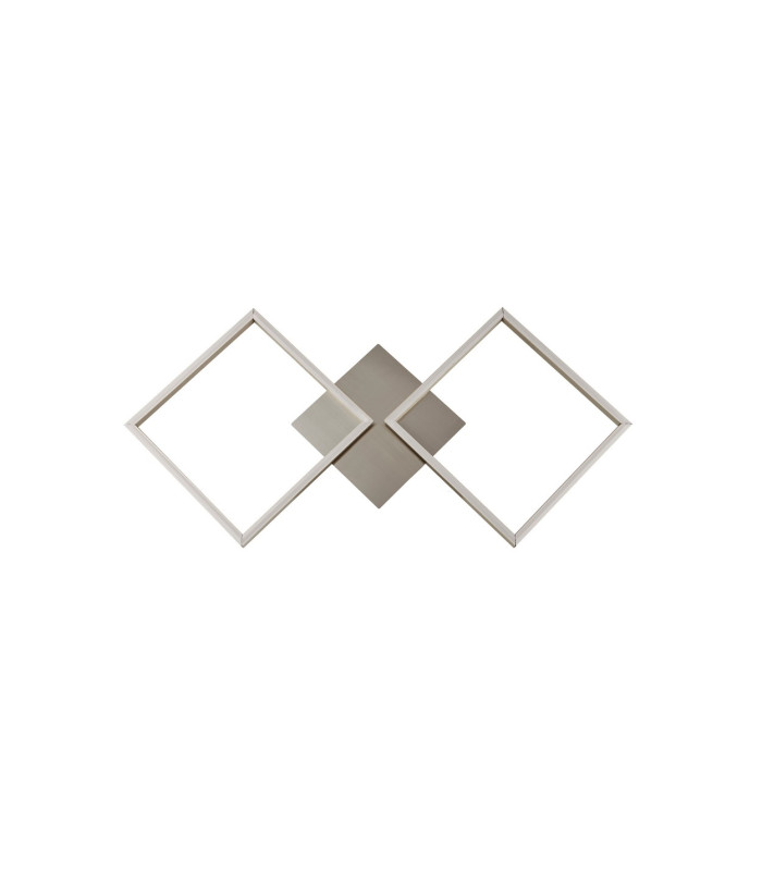 Art 2 Light Square Led Wall Flush Fitting - Satin Silver_Off