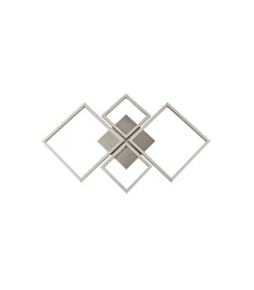 Art 4 Light Square Led Wall Flush Fitting - Satin Silver_Off