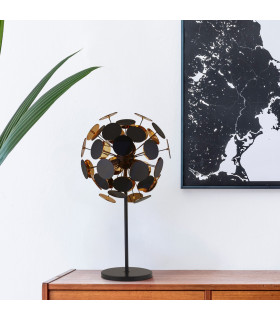 Discus 3 Light Black Gold Table Lamp_Room
