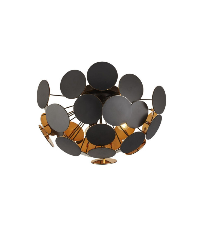 Discus 3 Light Black Gold Semi-Flush Lamp_Main