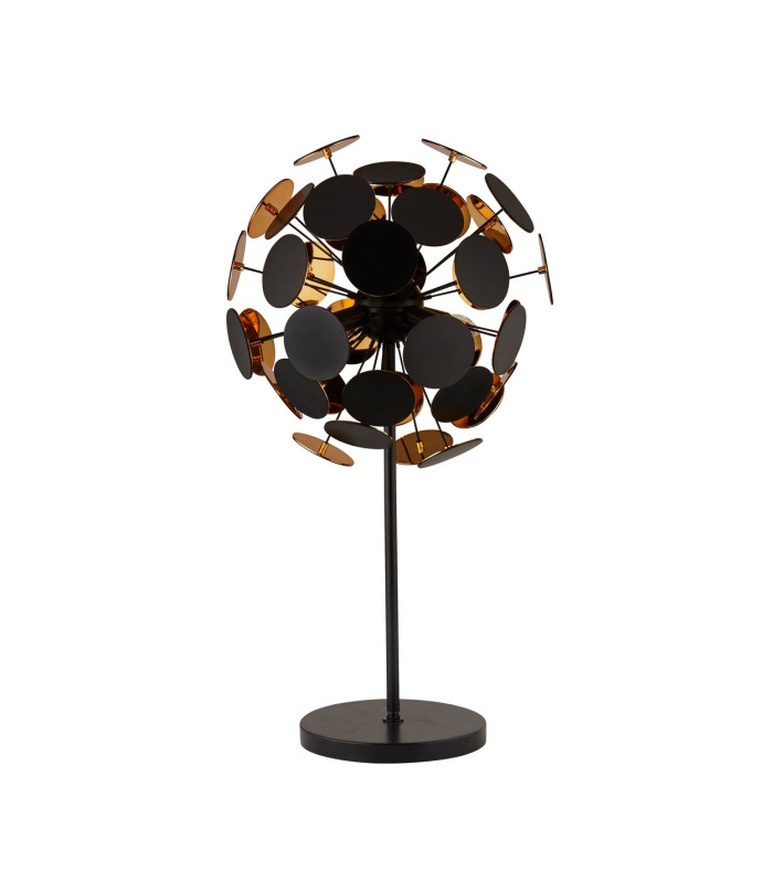 Discus 3 Light Black Gold Table Lamp_Off
