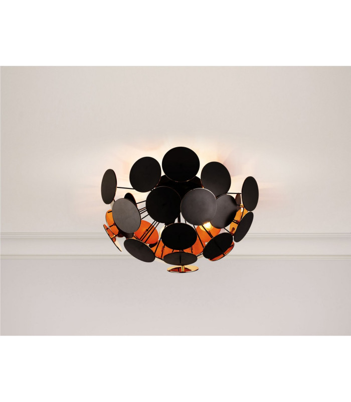 Discus 3 Light Black Gold Semi-Flush Lamp_Room