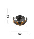 Discus 3 Light Black Gold Semi-Flush Lamp_Line