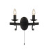 Cartwheel 2 Light Candle Wall Light - Black_Main
