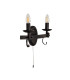 Cartwheel 2 Light Candle Wall Light - Black_Off